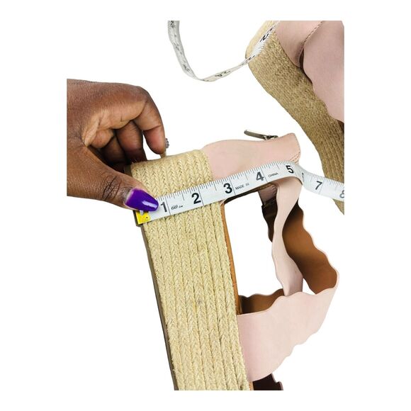 Indigo Rd. Irhaide Womens Espadrille Wedge Sandals Pink Scallop Straps 11M - Picture 8 of 8